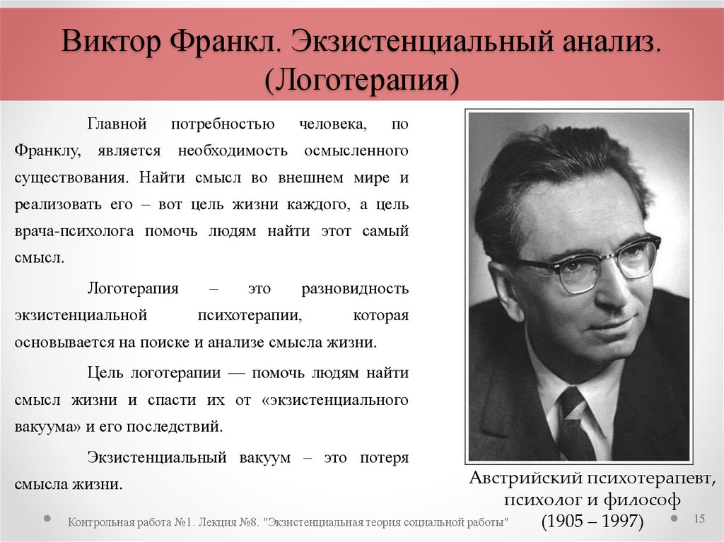 Логотерапия Виктора Франкла: основные принципы, приемы и методы, упражнения | musizmp3.ru